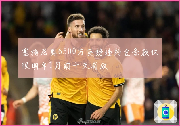 塞梅尼奥6500万英镑违约金条款仅限明年1月前十天有效